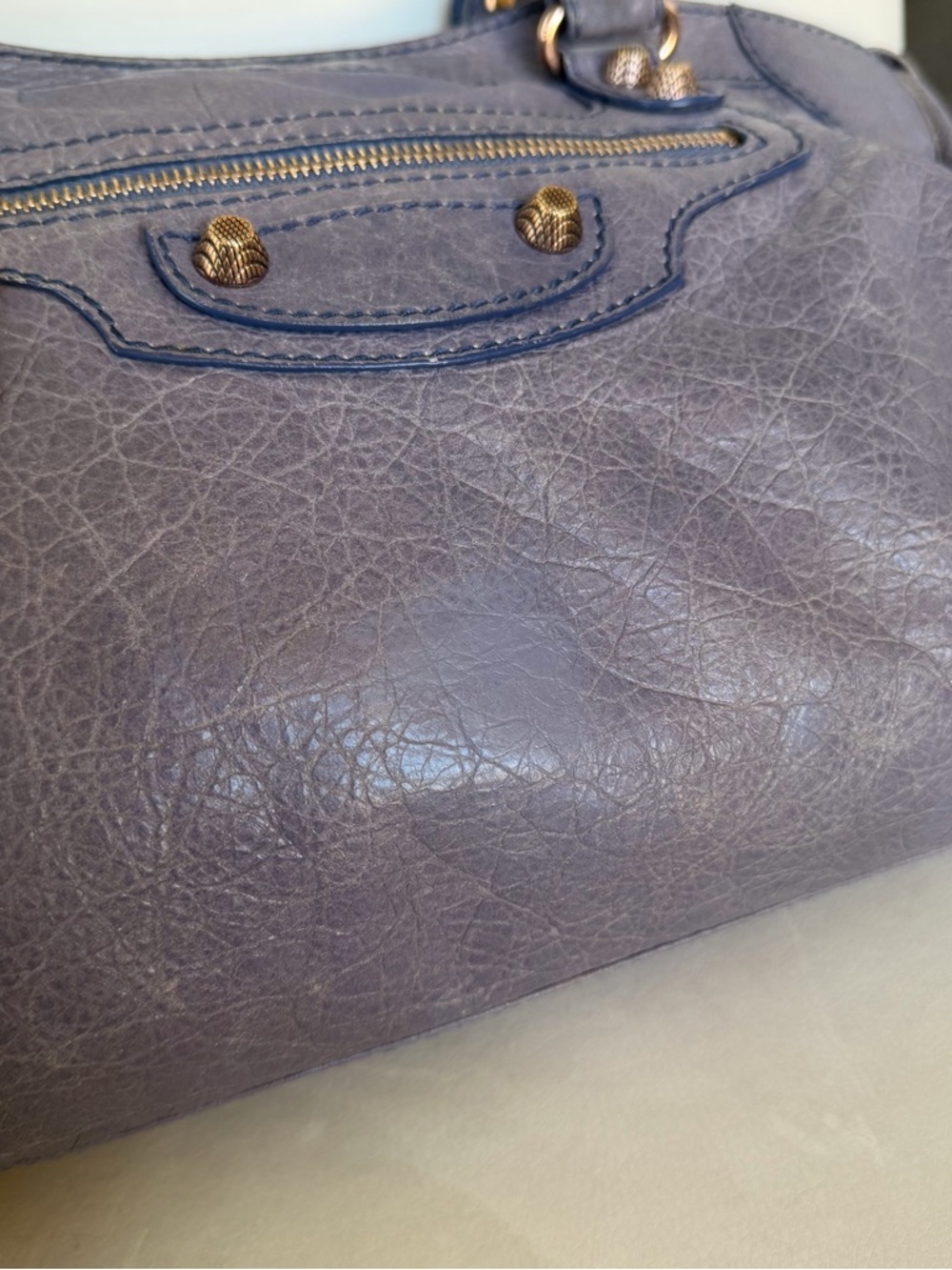 Authentic Balenciaga City Bag Vintage Purple Leather - Picture 6 of 9